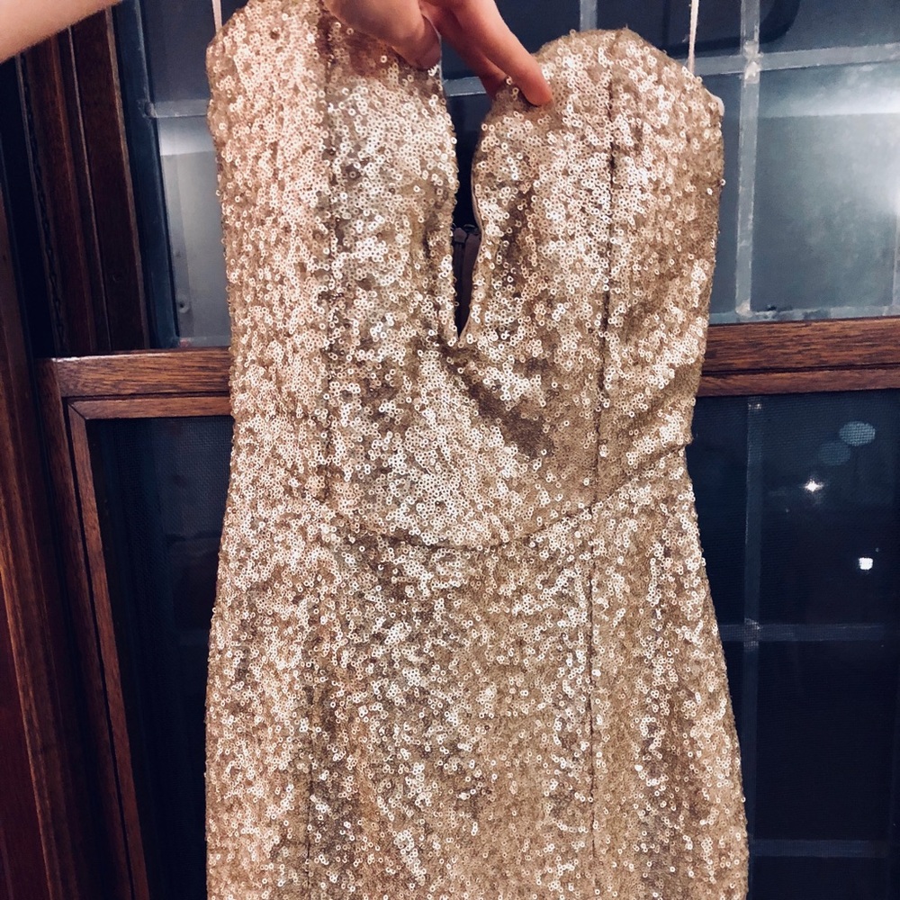 TOBI gold glittery mini dress